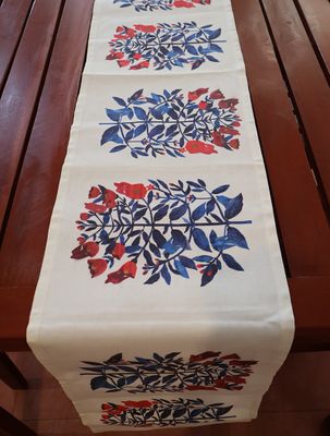 Scandinavian Floral Canvass Table Runner