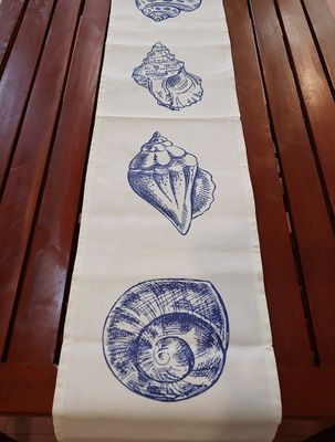 Sea Shell Canvass Table Runner
