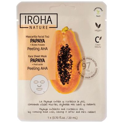 Iroha Nature Vliesmaske Peeling AHA Papaya