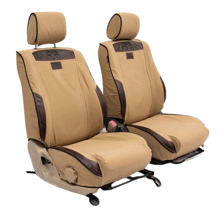 African Collection with Sand Canvas and Brown Leather