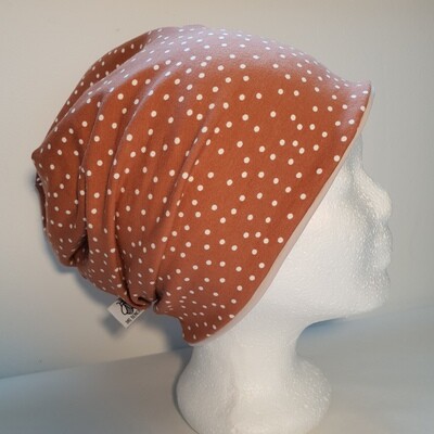 BEANIE I Jersey Mütze, Print Brown Dots BEANIE I Jersey Mütze, Print Brown Dots