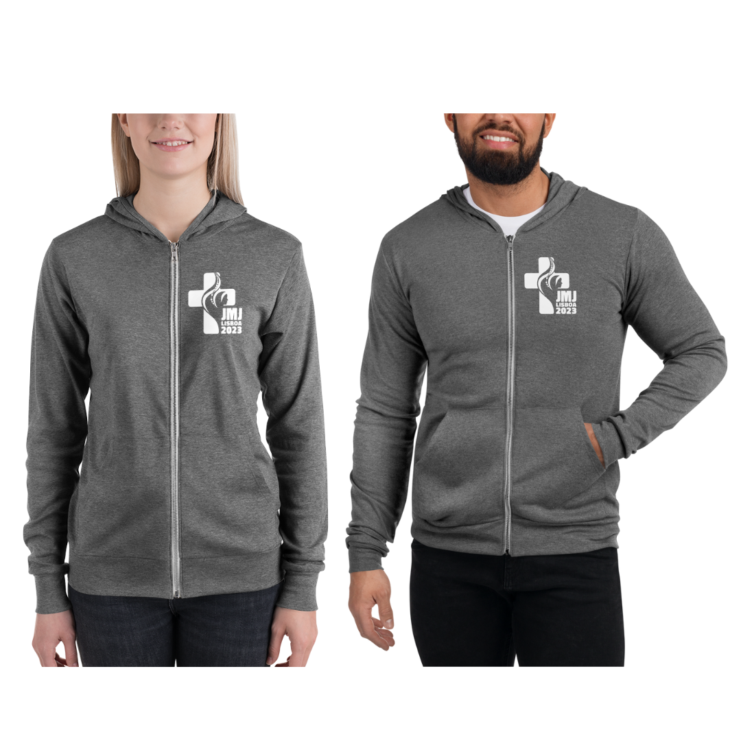 Sudadera liviana con cremallera unisex / Unisex zip hoodie