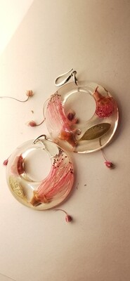 Flamenco style flower earrings with silver 925 hooks