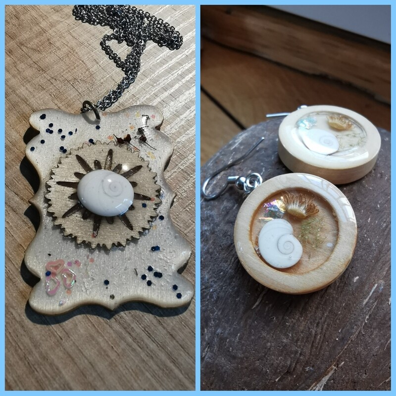 Natural Shades: Pendant and Earrings set 2