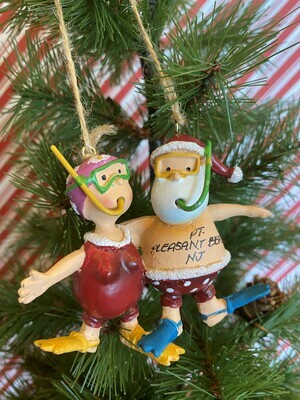 Mr. & Mrs. Claus Snorkeling Ornament
