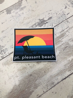 Sticker Chair and Umbrella Sunset