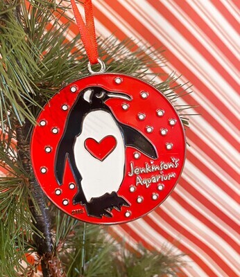 Jenkinson's Aquarium Penguin Heart Ornament