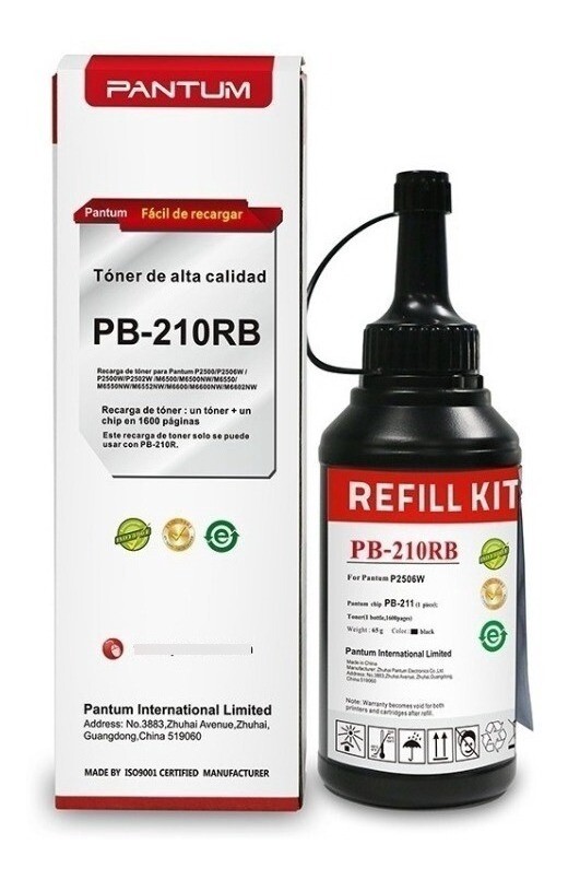 Kit Pb-210rb Recarga Pantum P2500w M6550nw 1600 Pagina