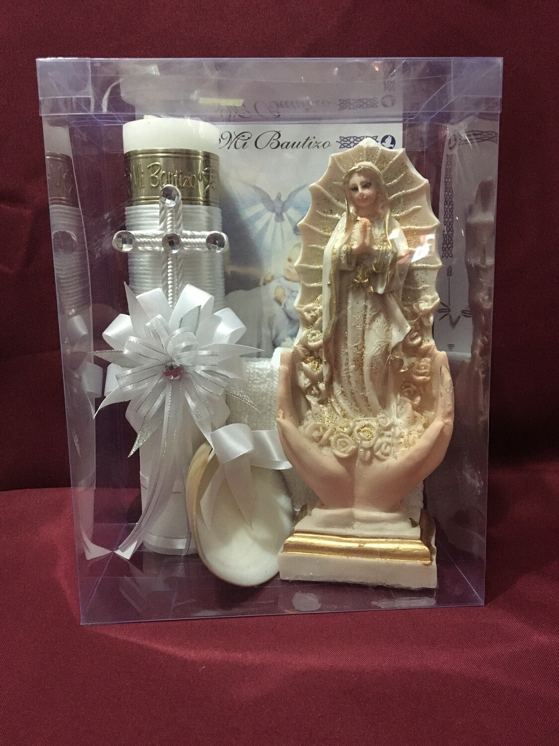 Vela de Bautizo Resina/Virgen Guadalupe 01
