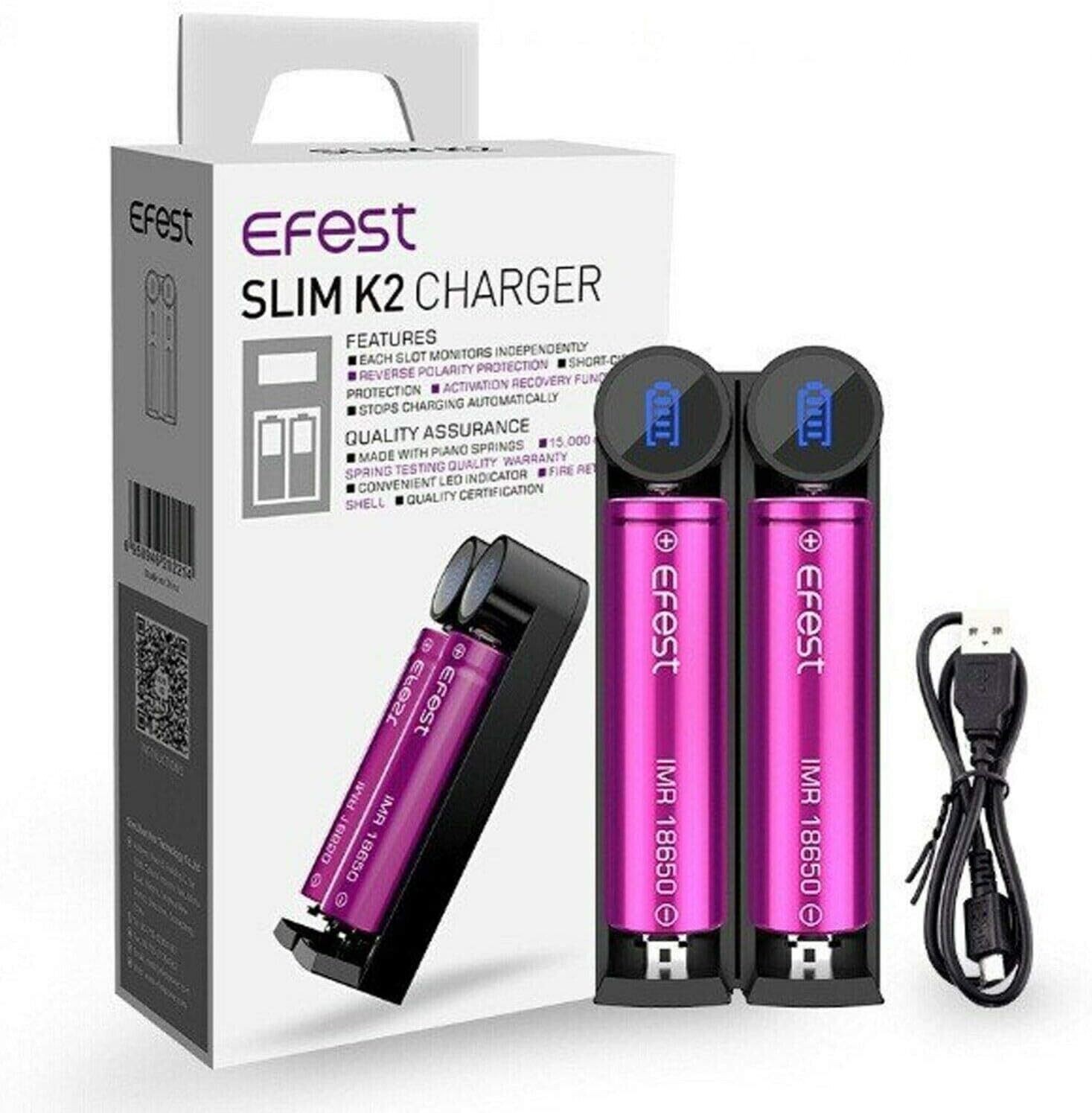 EFEST SLIM K2 TWO-SLOT BATTERY CHARGER