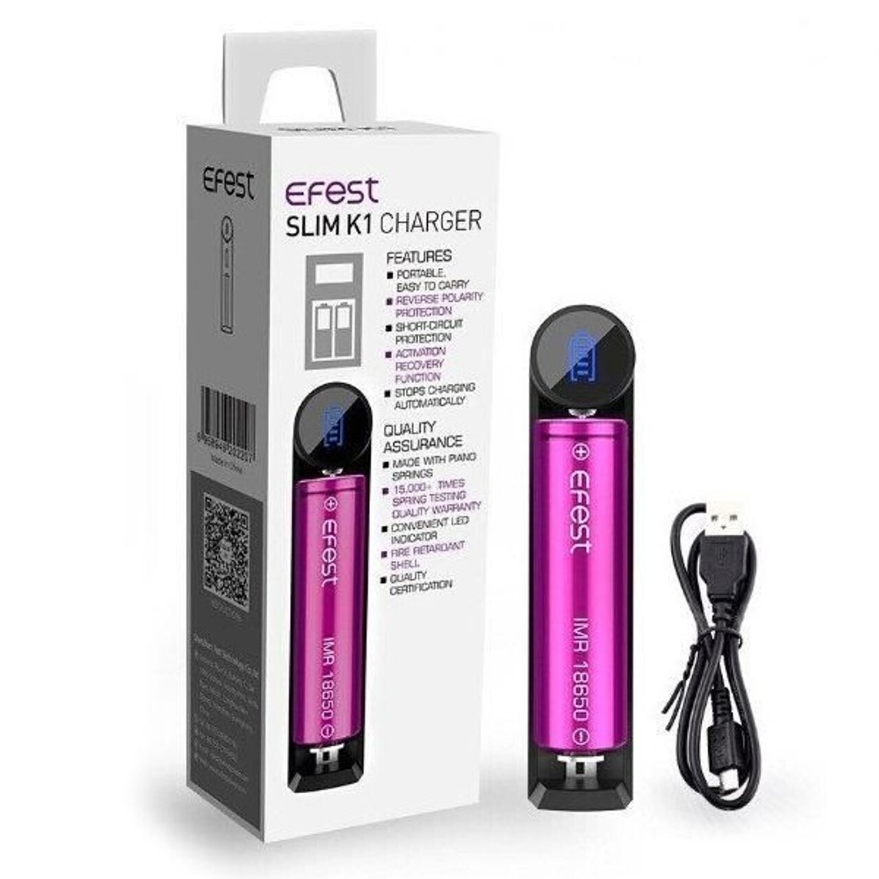 EFEST SLIM K1 SINGLE-SLOT BATTERY CHARGER