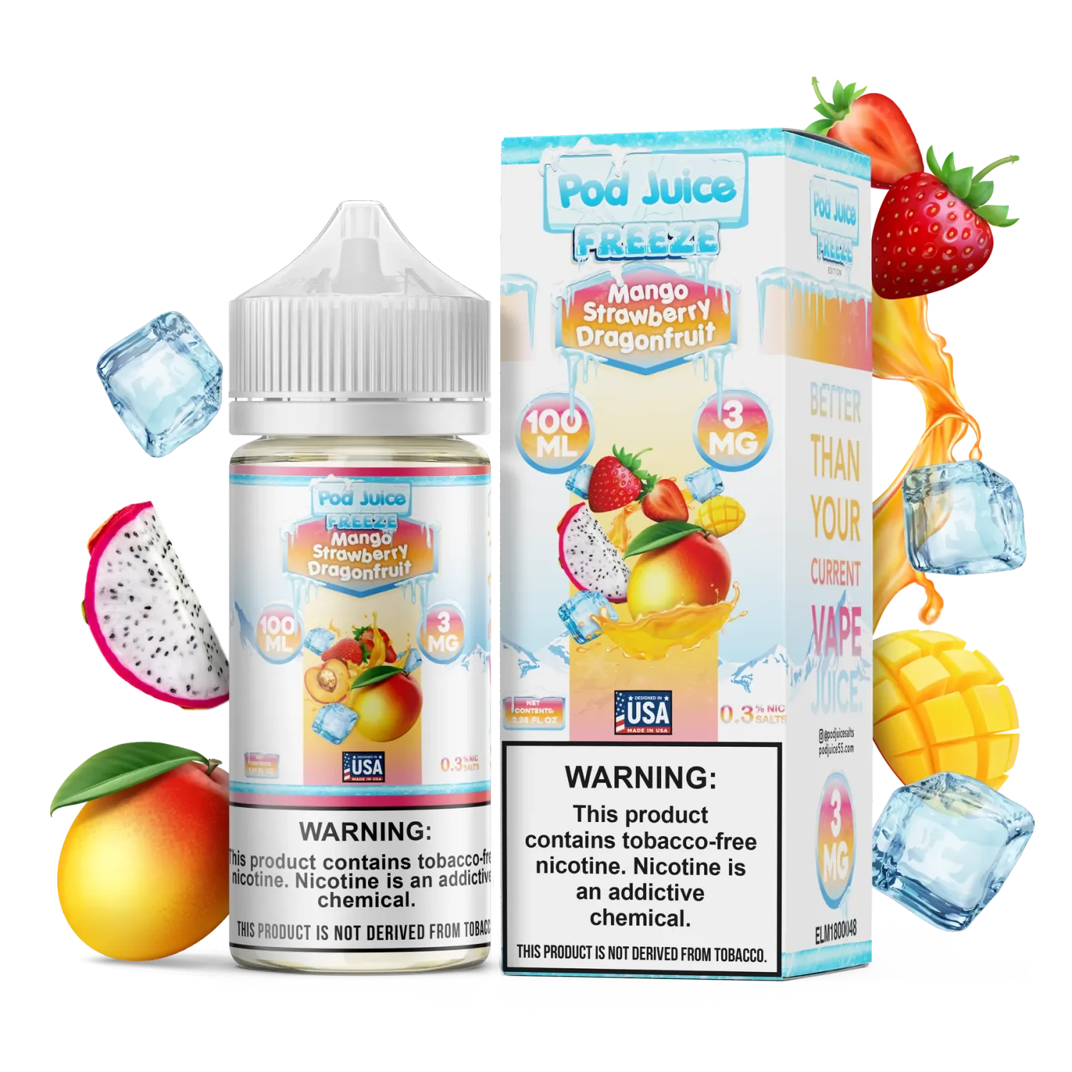 POD JUICE FREEZE - MANGO STRAWBERRY DRAGONFRUIT 100ml