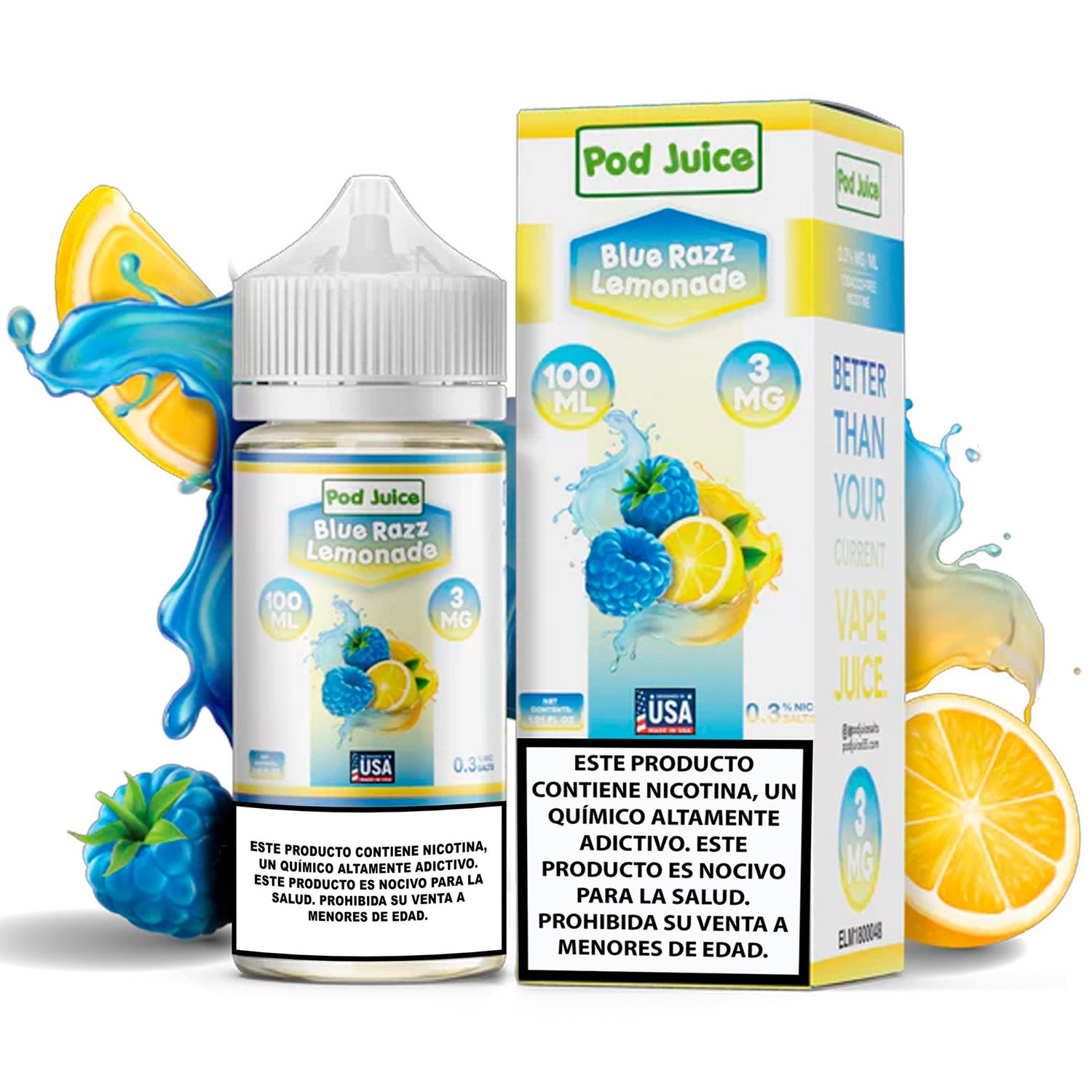 POD JUICE - BLUE RAZZ LEMONADE 100ml