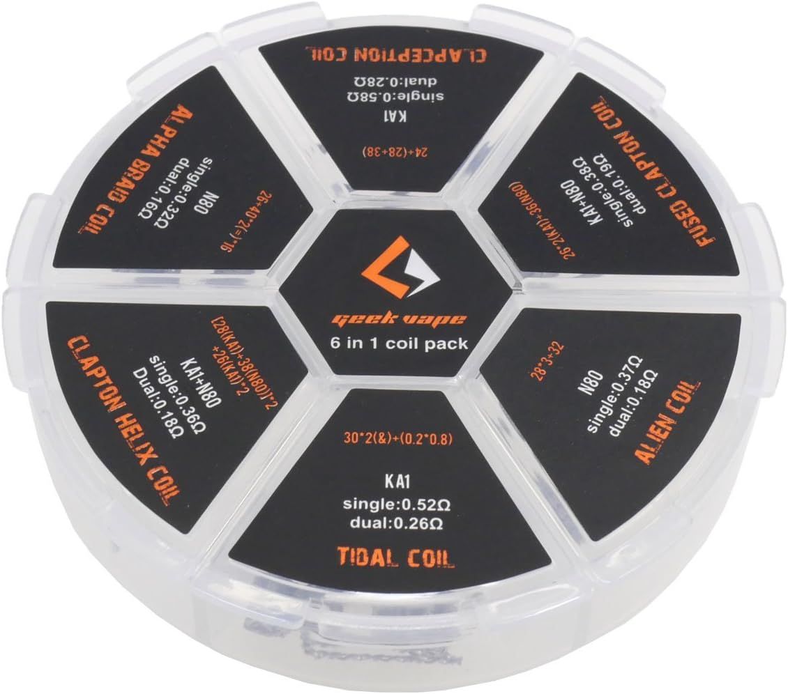 GeekVape 6-in-1 Coil Pack Prebuilt Wire Coil (20-Pack)