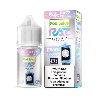 POD JUICE - BLUE RAZZ COTTON CLOUDS Salt 30ml