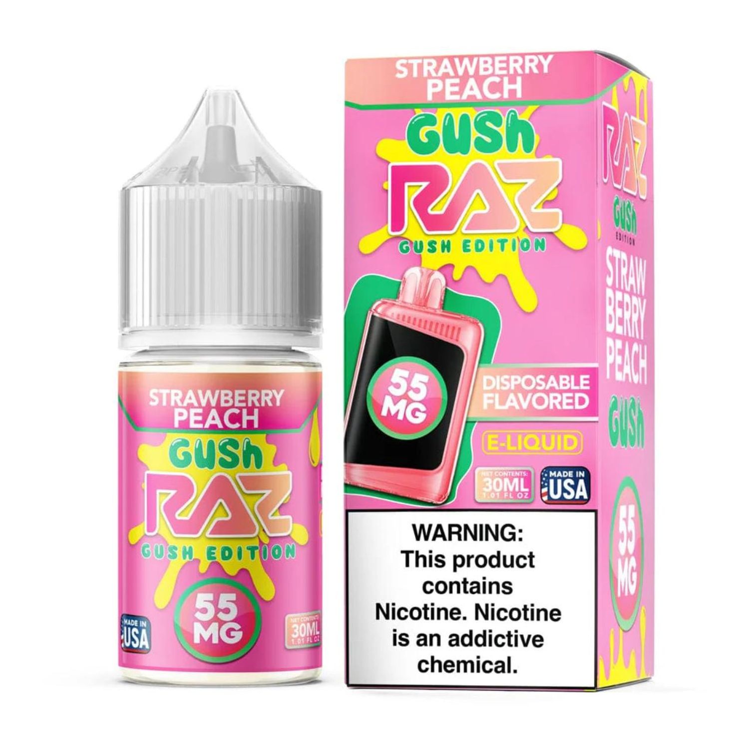 Pod Juice x RAZ Salt – Strawberry Peach Gush 30mL