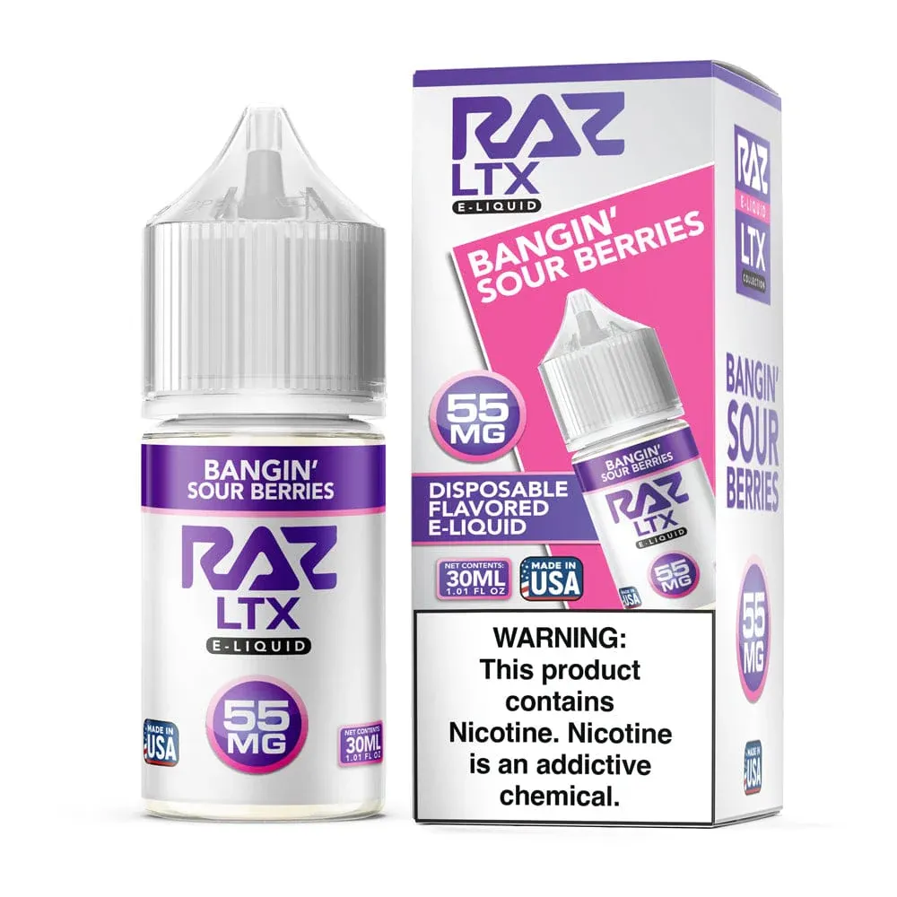 Pod Juice x RAZ LTX – Bangin Sour Berries Salt 30mL