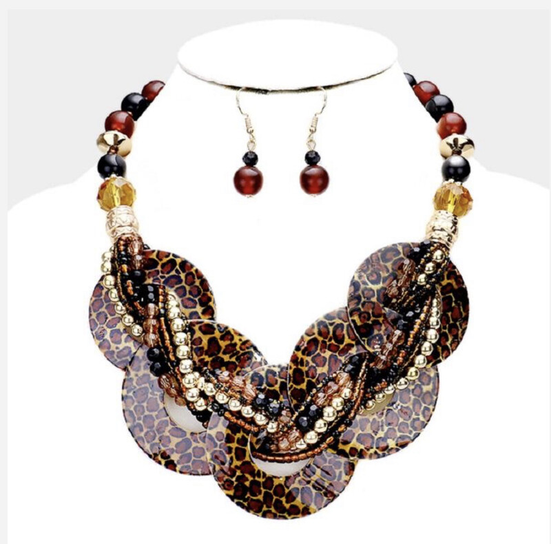 Muti Color Disc Necklace.
