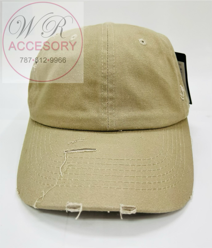 Gorra Rasgada Crema Oscuro (1)
