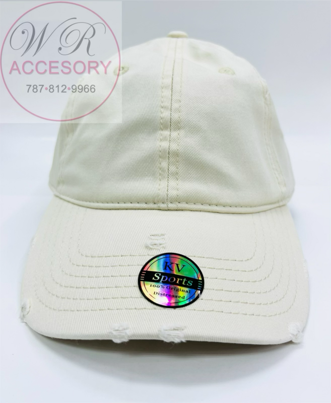 Gorra Rasgada Crema (1)