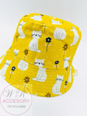 S18195K Bucket Hat Gato y Flores