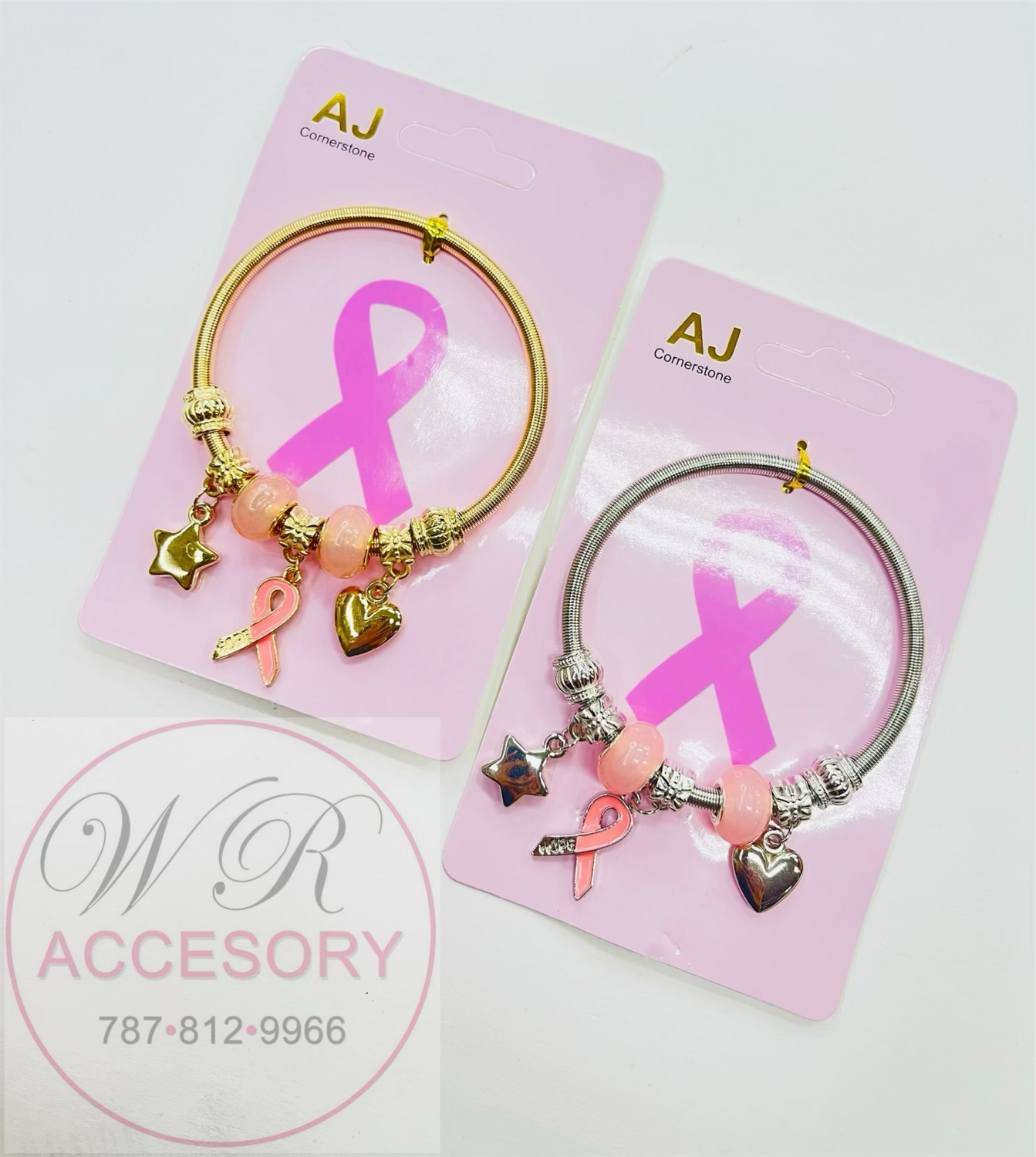 BR-2196 Pulseras Cinta Rosa