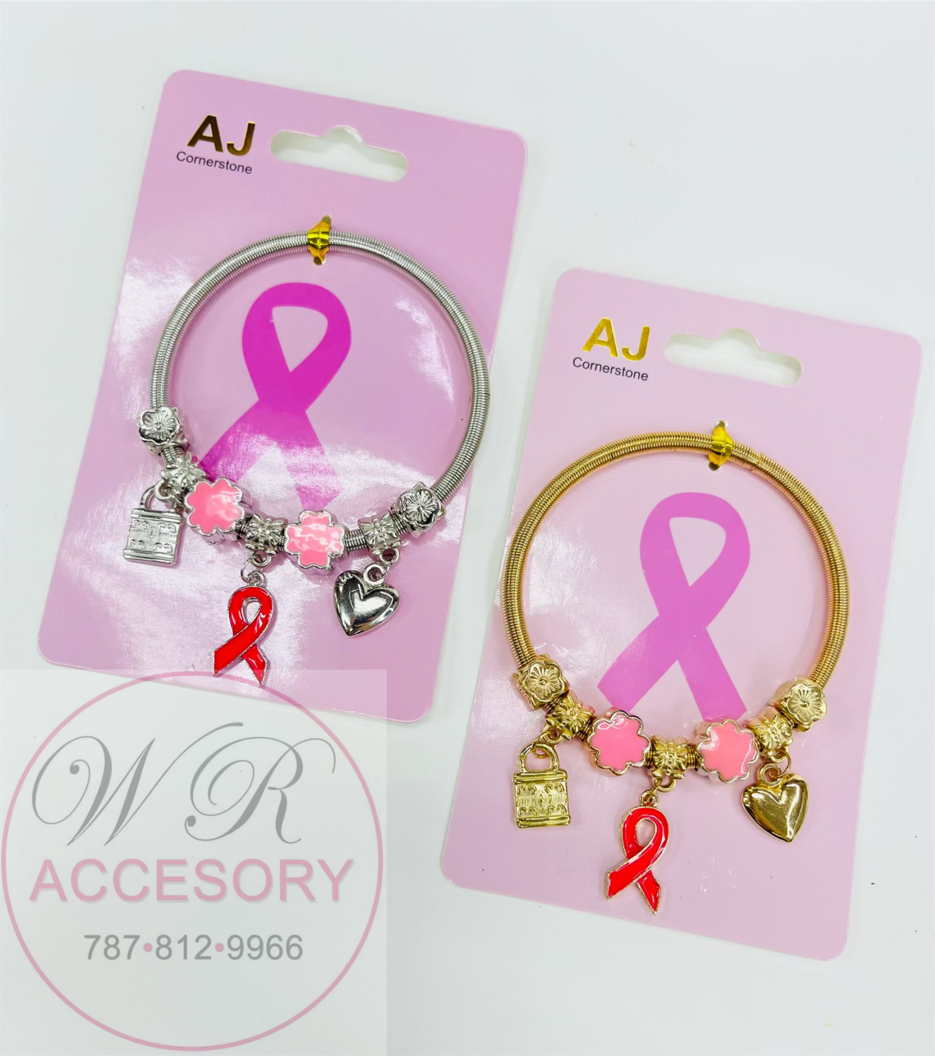 BR-2199 Pulseras Cinta Rosa