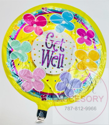 Globo “Get Well” Flores de colores 114418