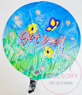 Globo “Get Well” Mariposas y flores 114230
