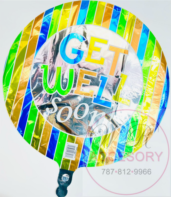 Globo “Get Well Soon” Lineas de colores 117807