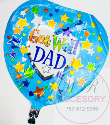 Globo “Get Well Dad” azul con Estrellas 214570 