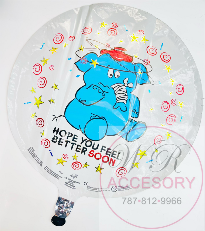 Globo “Hope You Feel Better Soon” Elefante azul 114837