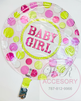 Globo “Baby Girl” Rosa y círculos 32756