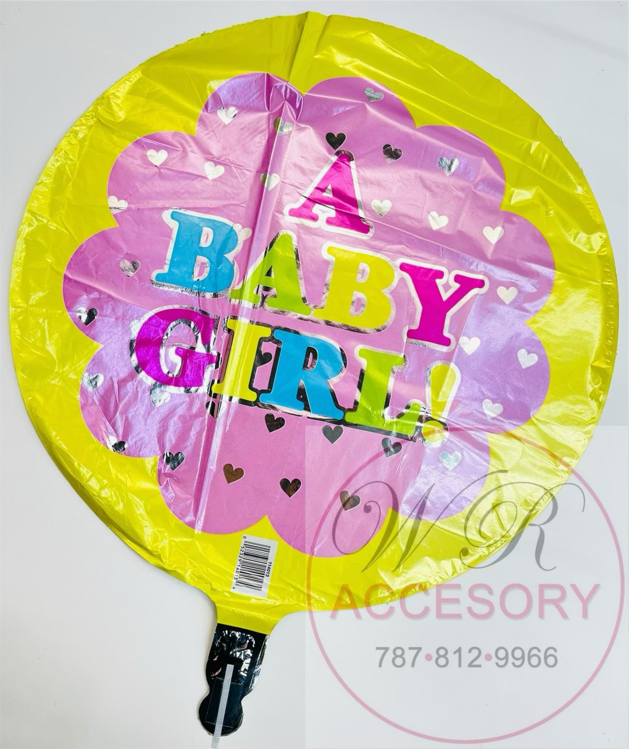 Globo “A Baby Girl” Amarillo y Rosa 114013