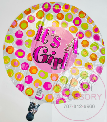 Globo “It’s a Girl” círculos de colores 114835