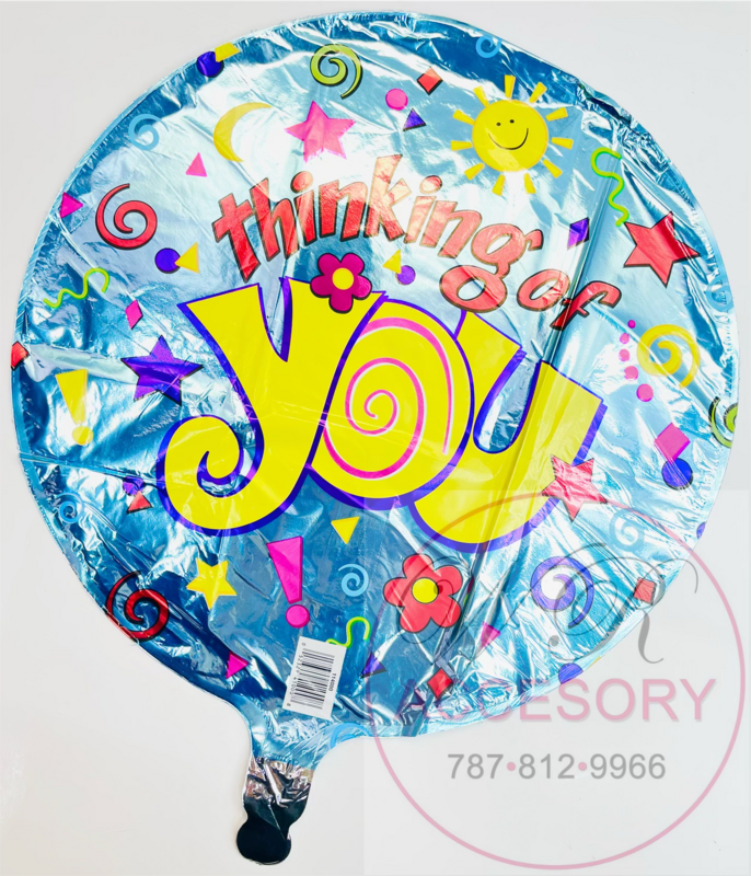Globo “Thinking of You” azul con lunas y estrellas 114000