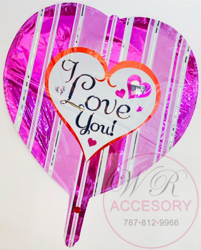 Globo “I Love You” Líneas rosas 47544
