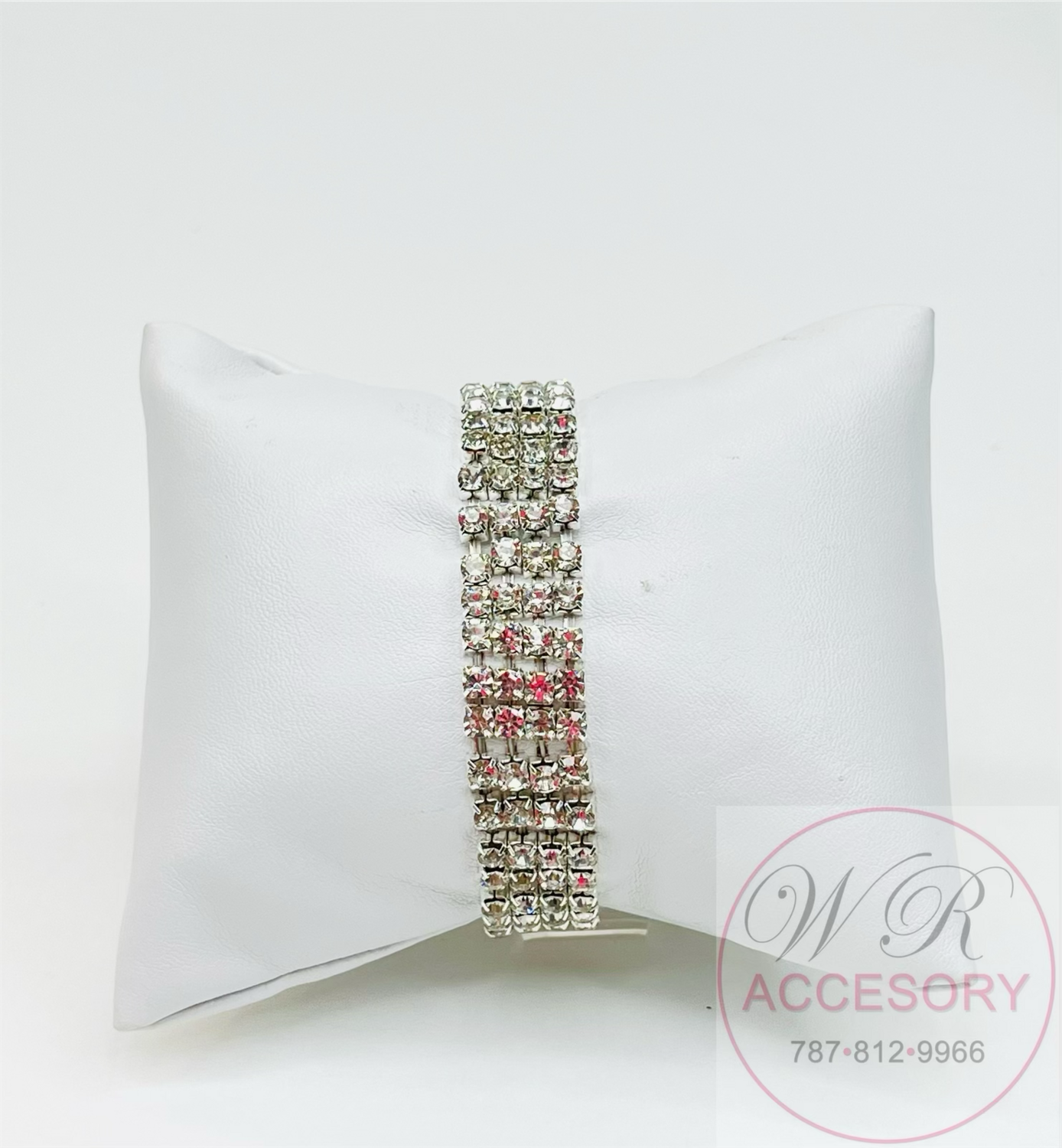 KBR-2794SC Pulsera Rhinestone Color Plateado