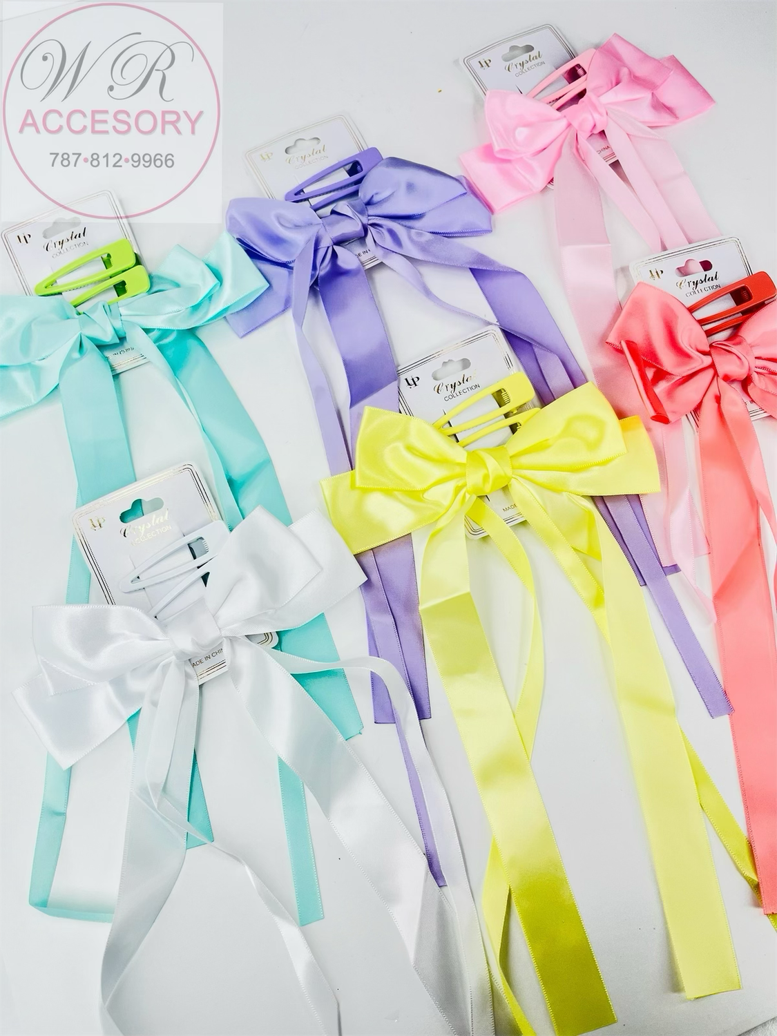 YBR-1786P Lazo y pinches coquette/colores pasteles 
