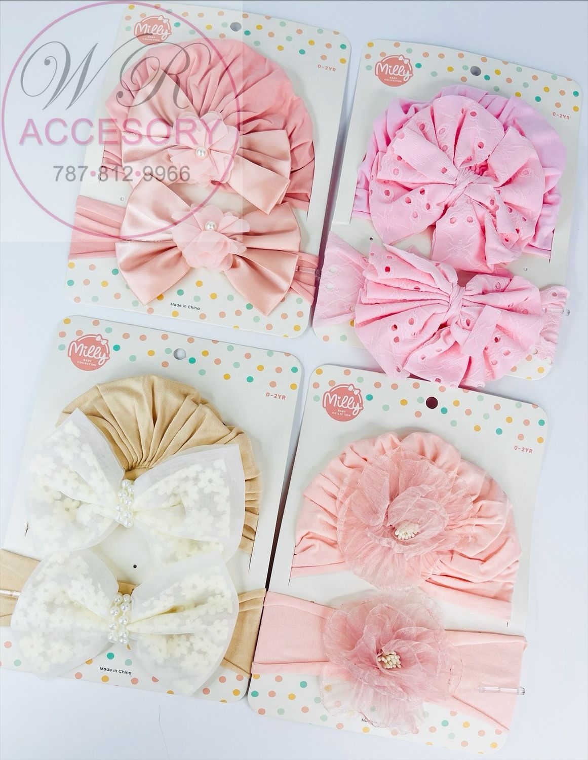 HMBE0003 Gorrito + Banda 6 pcs