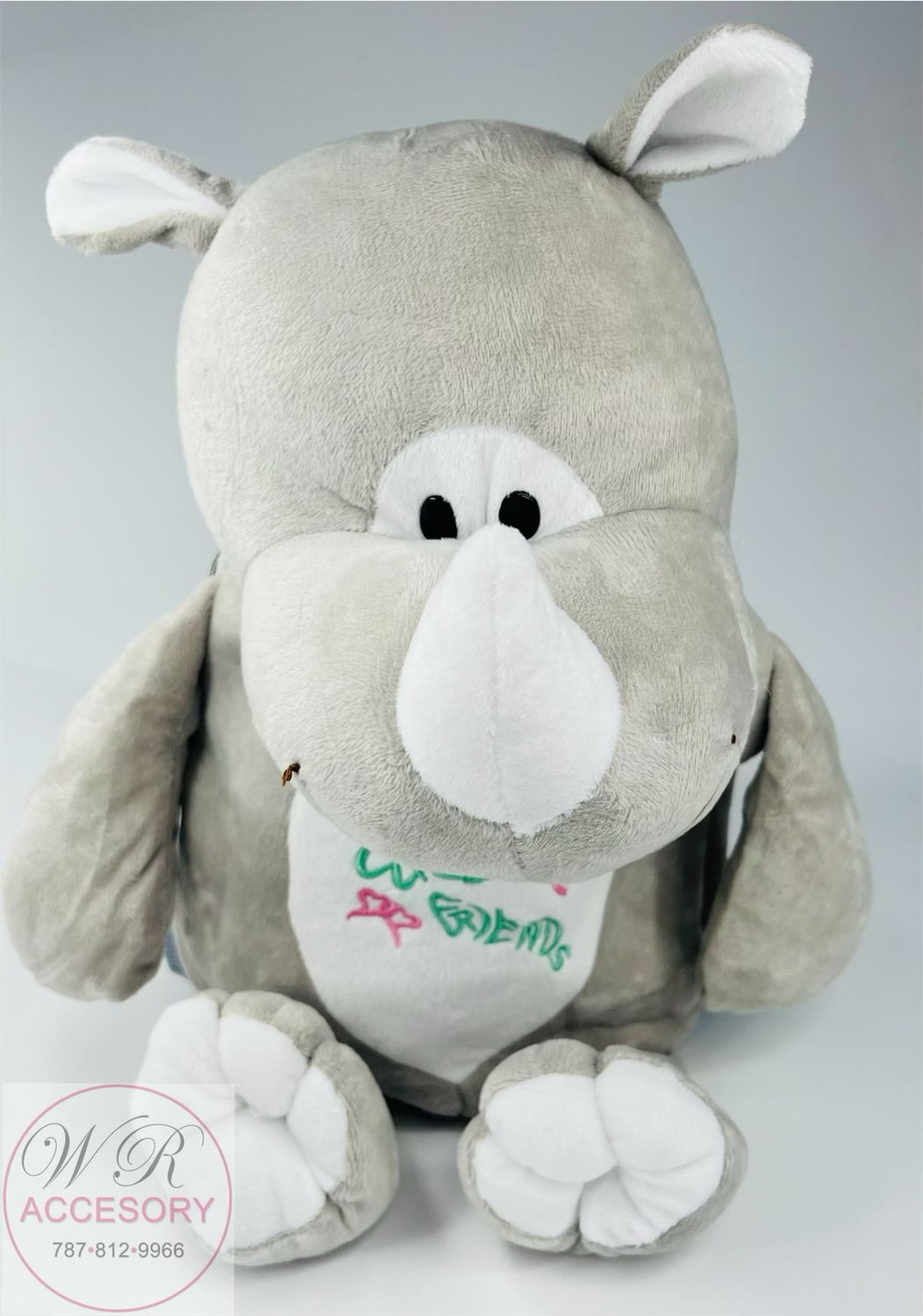 Mochilas de peluche/ rinoceronte gris 