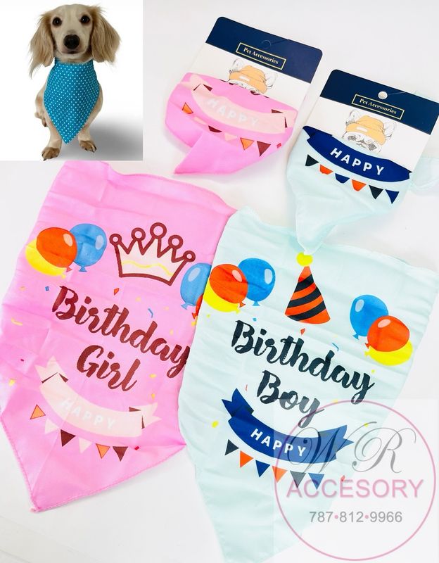PET0031/32 Birthday Bandana Mascotas 12 pcs