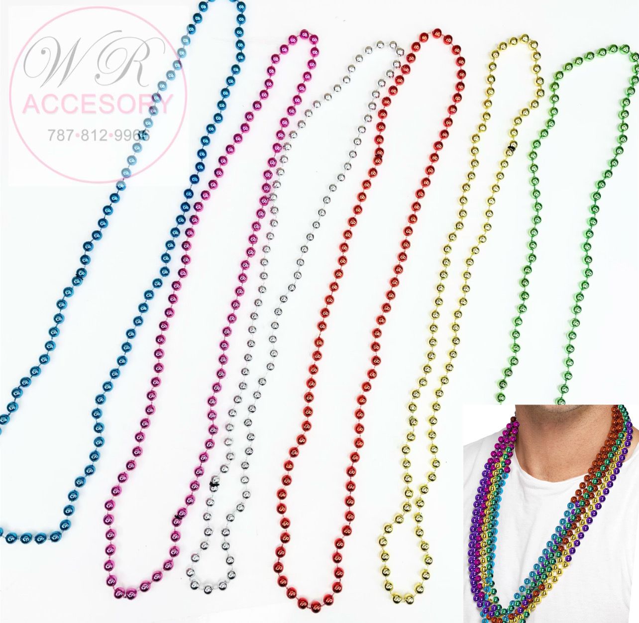PNL7040RAIN Party Beads 2 packs of 6 pcs ea (12 total)