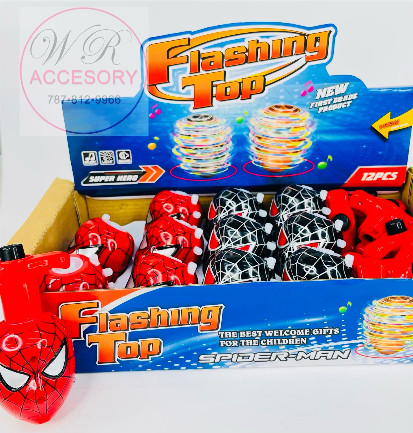 PTOY9643 flashing gyro Spiderman