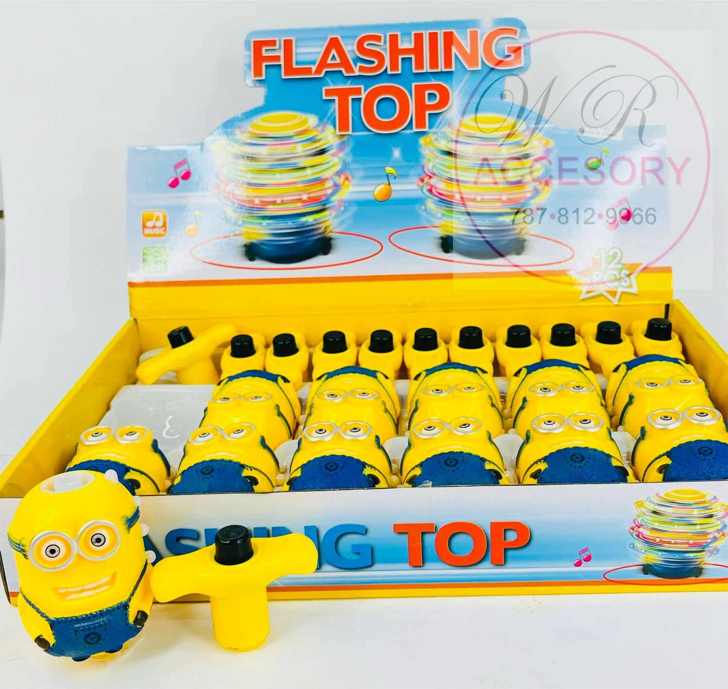 PTOY9642 flashing top 12 pcs 