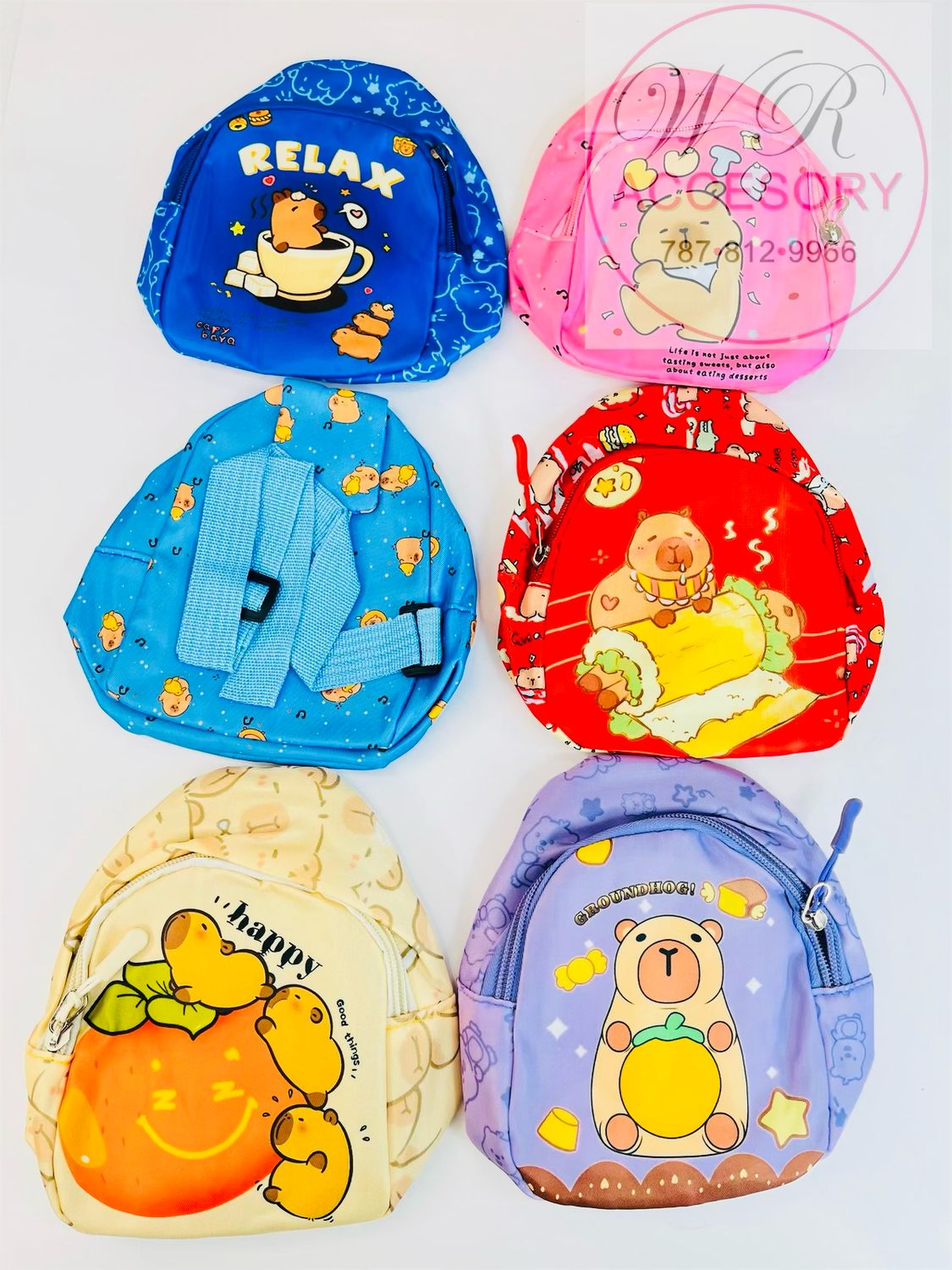 Mochilas de niños de capybara 6 pcs 