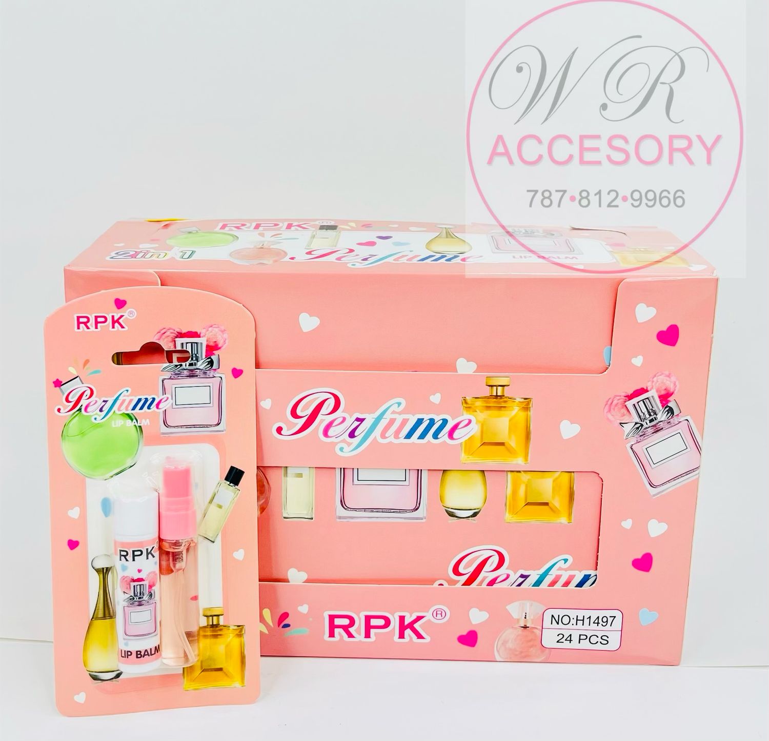 KNV-9673 perfume + lip Balm 24 pcs