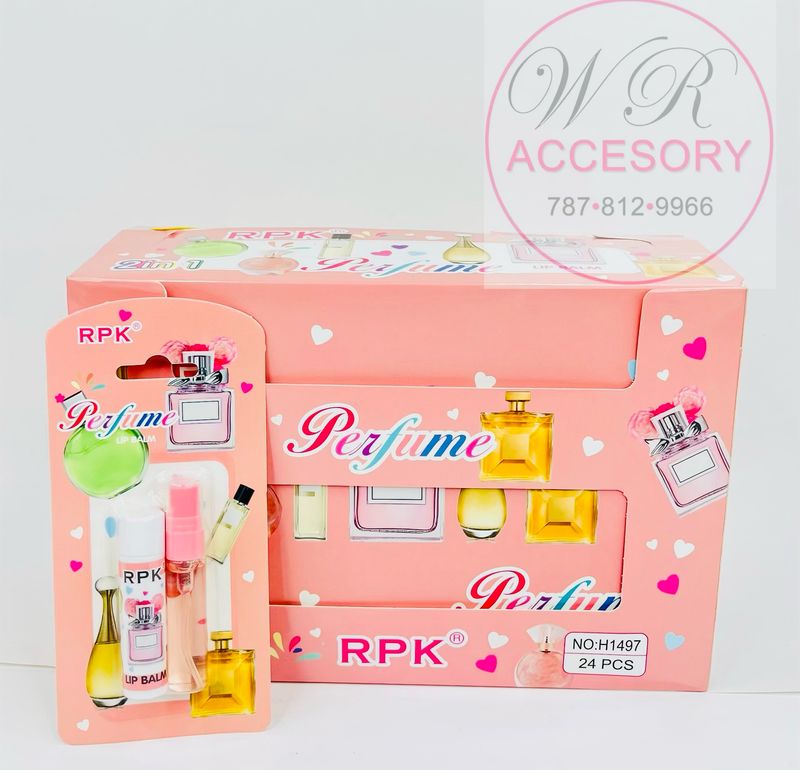 KNV-9673 perfume + lip Balm 24 pcs