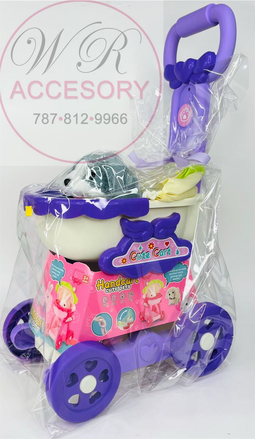 CH-132 handcart cute pets purple dog