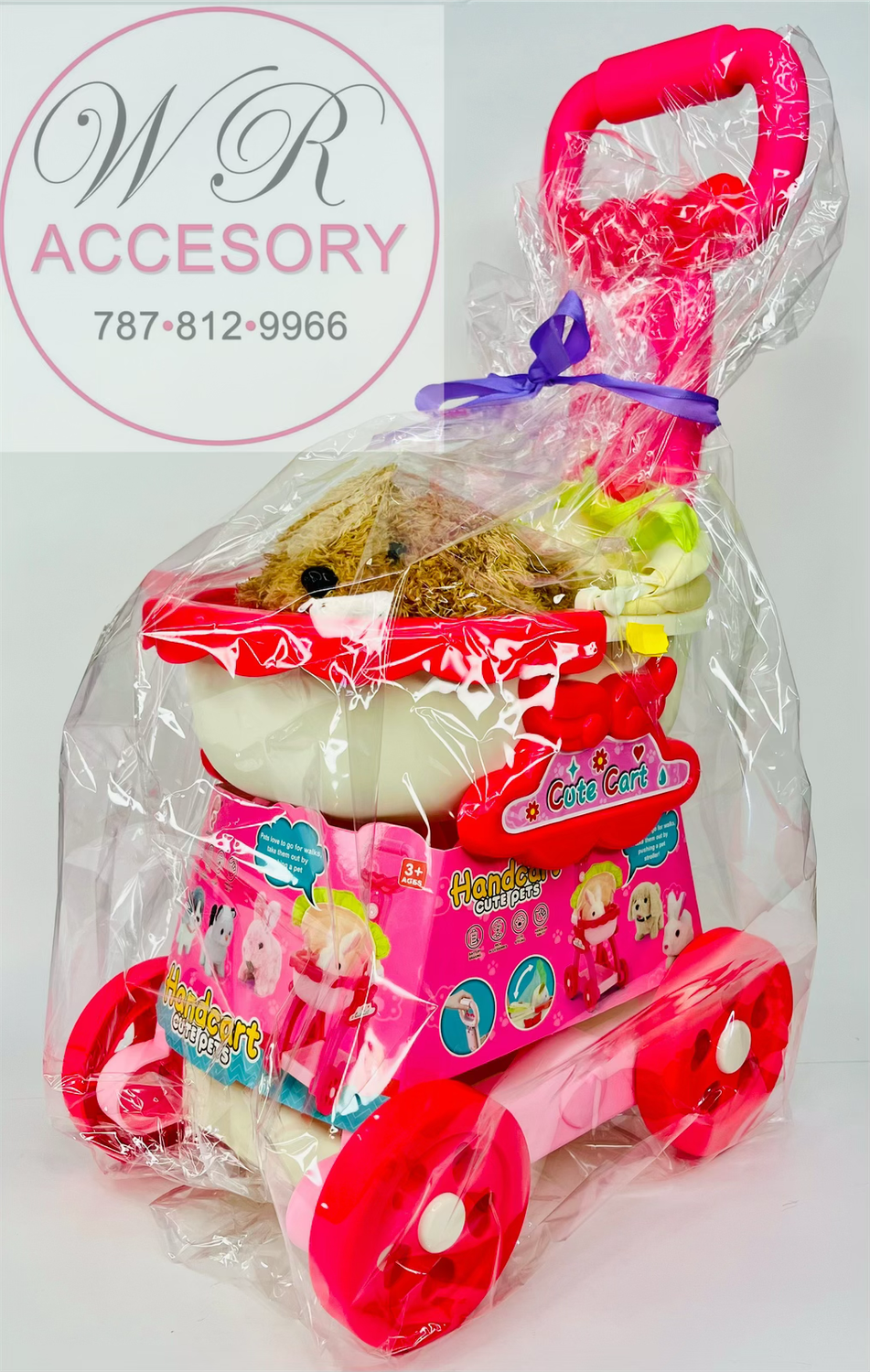 CH-132 handcart cute pets pink dog 
